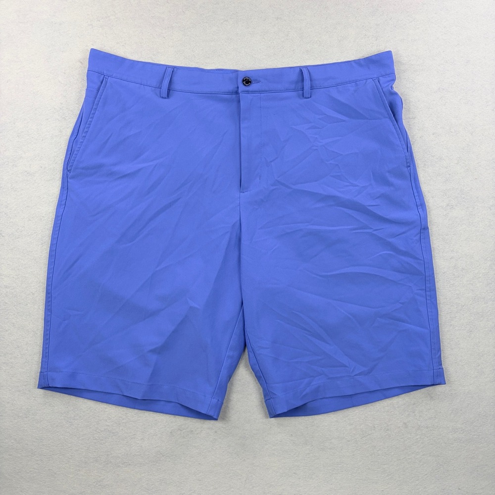Dunning Mens Blue Performance Golf Shorts Size 38 Stretch Flat Front Solid